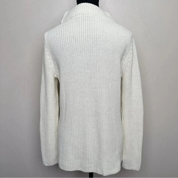 Talbots  Womens Small Chunky Cream Mock Neck Sweater - Picture 2 of 14